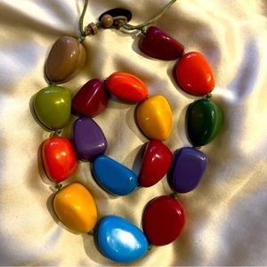 Fabulous VINTAGE early 90s chunky jewelry set. Hefty and very colorful.